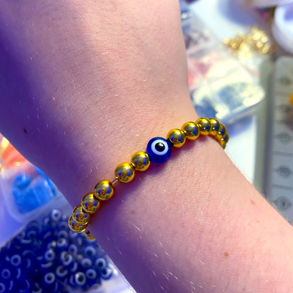 Evil eye gold bracelet